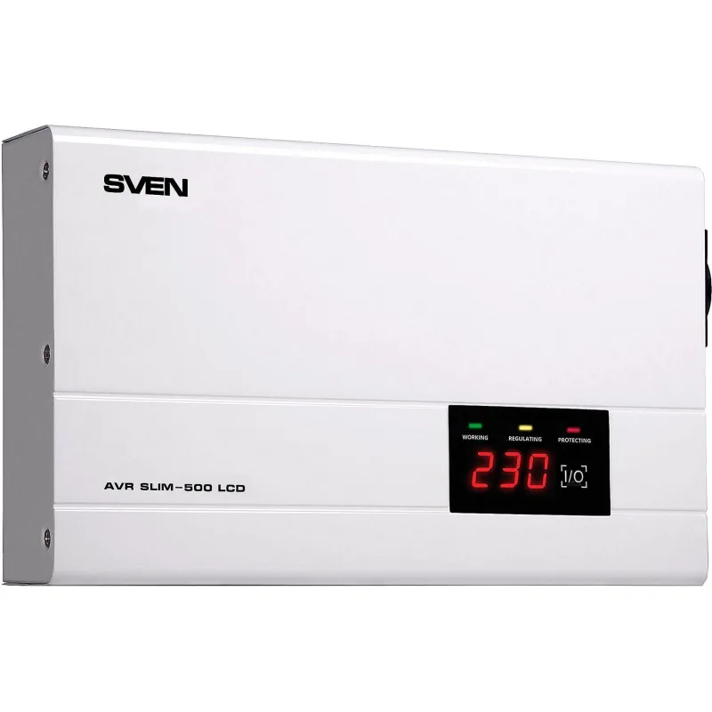 Стабилизатор напряжения SVEN AVR SLIM-500 LCD 400Вт, 1xCEE7/4