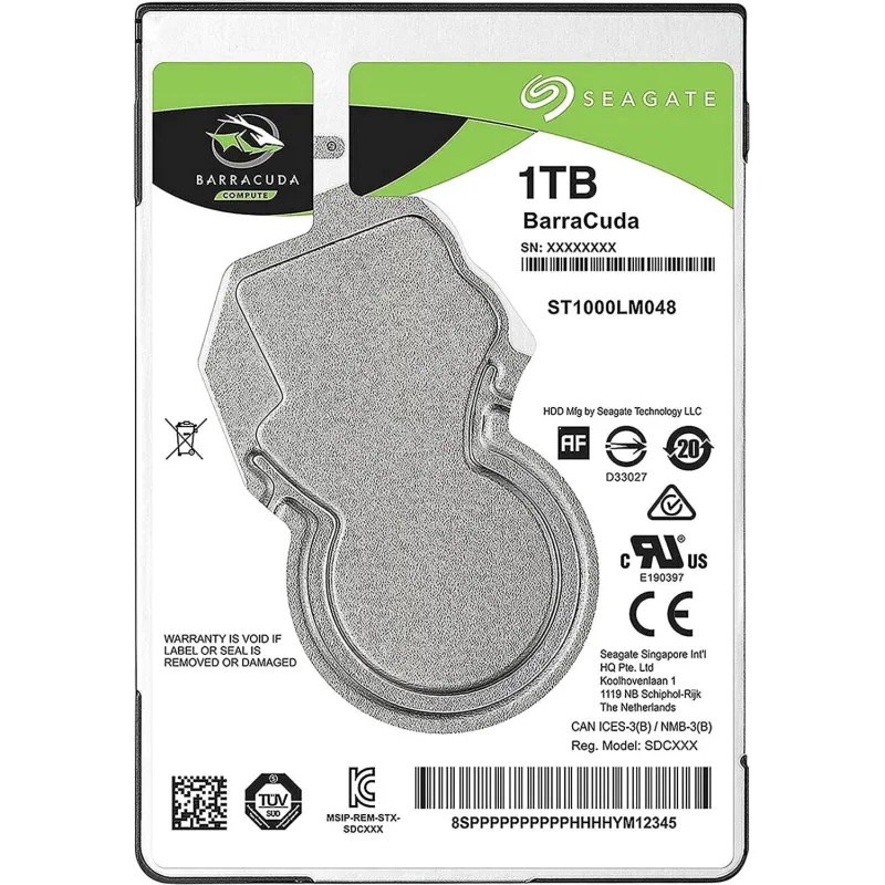 Жесткий диск Seagate BarraCuda 1TB, 2.5, 5400RPM, SATA, 128MB (ST1000LM048)