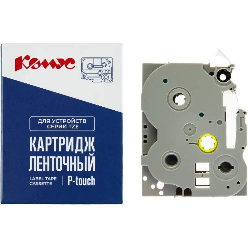 Картридж Комус TZE-612(Brother TZE-612 красный на желтом ,6мм/8м)