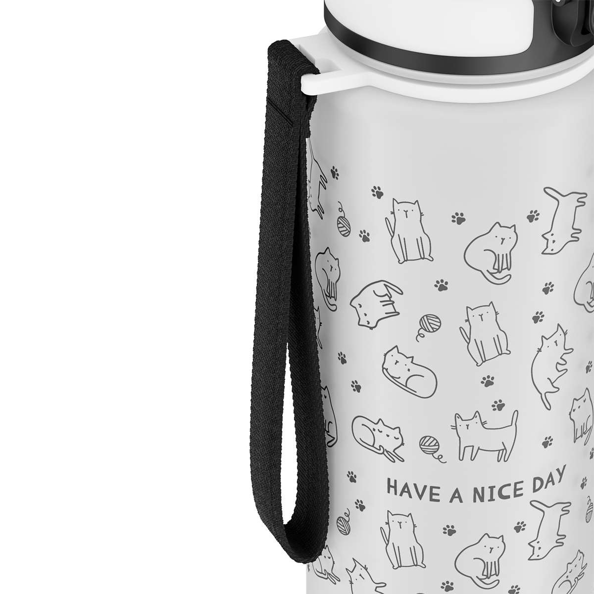 Бутылка для воды MESHU "Nice day" 600мл, пластик, белая