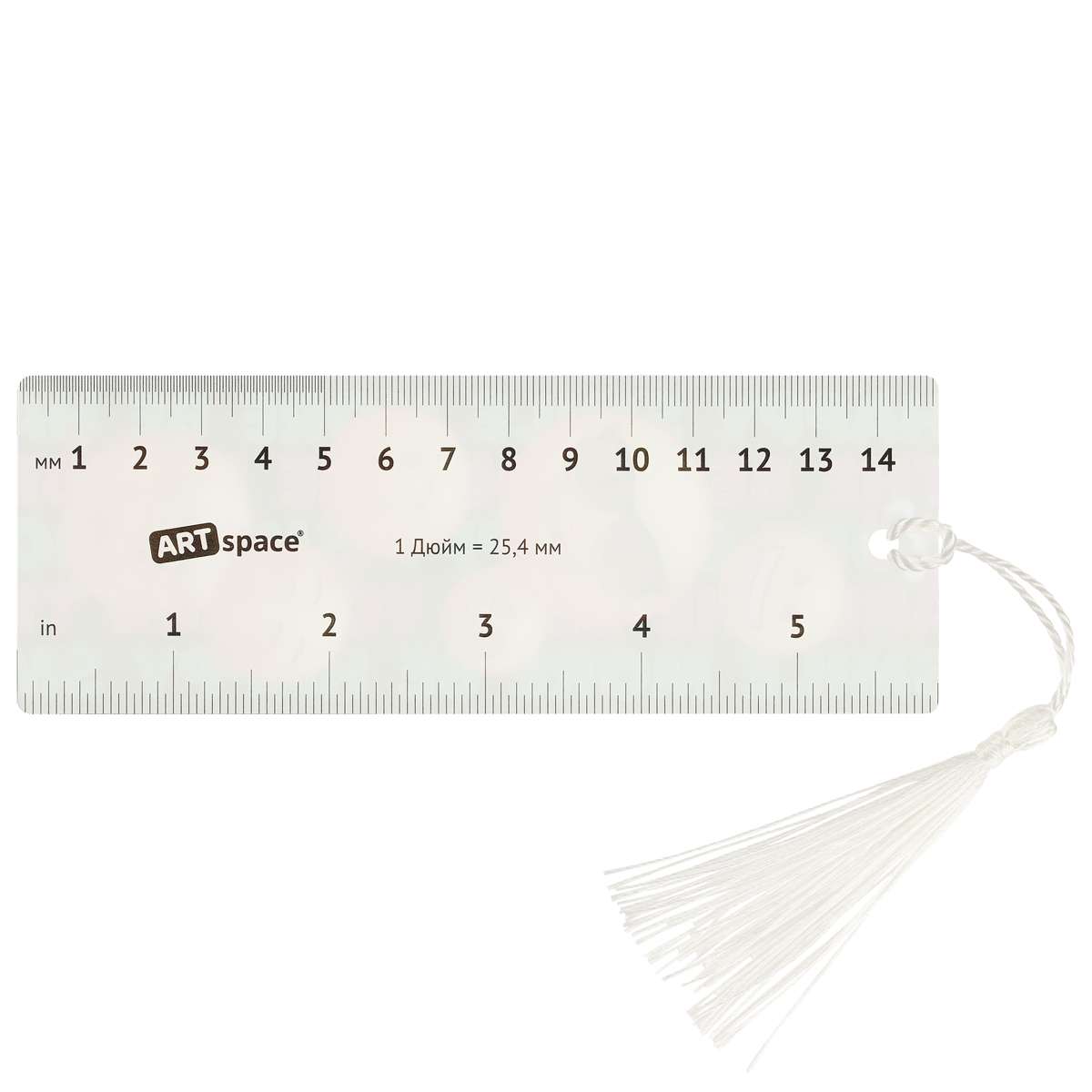 Закладка для книг 3D с линейкой, 150*55мм, ArtSpace "Smile", декоративный шнурок