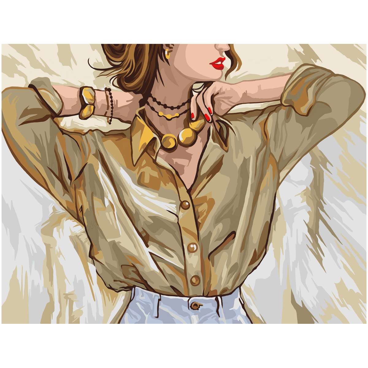 Картина по номерам на холсте ТРИ СОВЫ "Аксессуары в женском образе", 30*40, с акриловыми красками и 