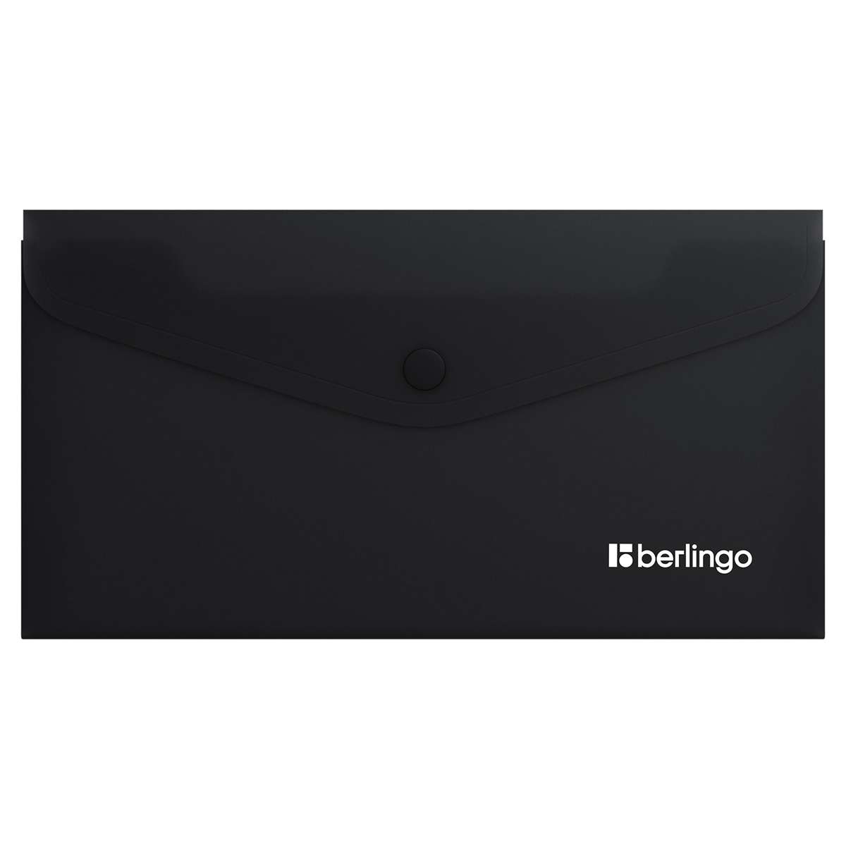 Папка-конверт на кнопке Berlingo "Soft Touch", C6, 200мкм, софт-тач, черная