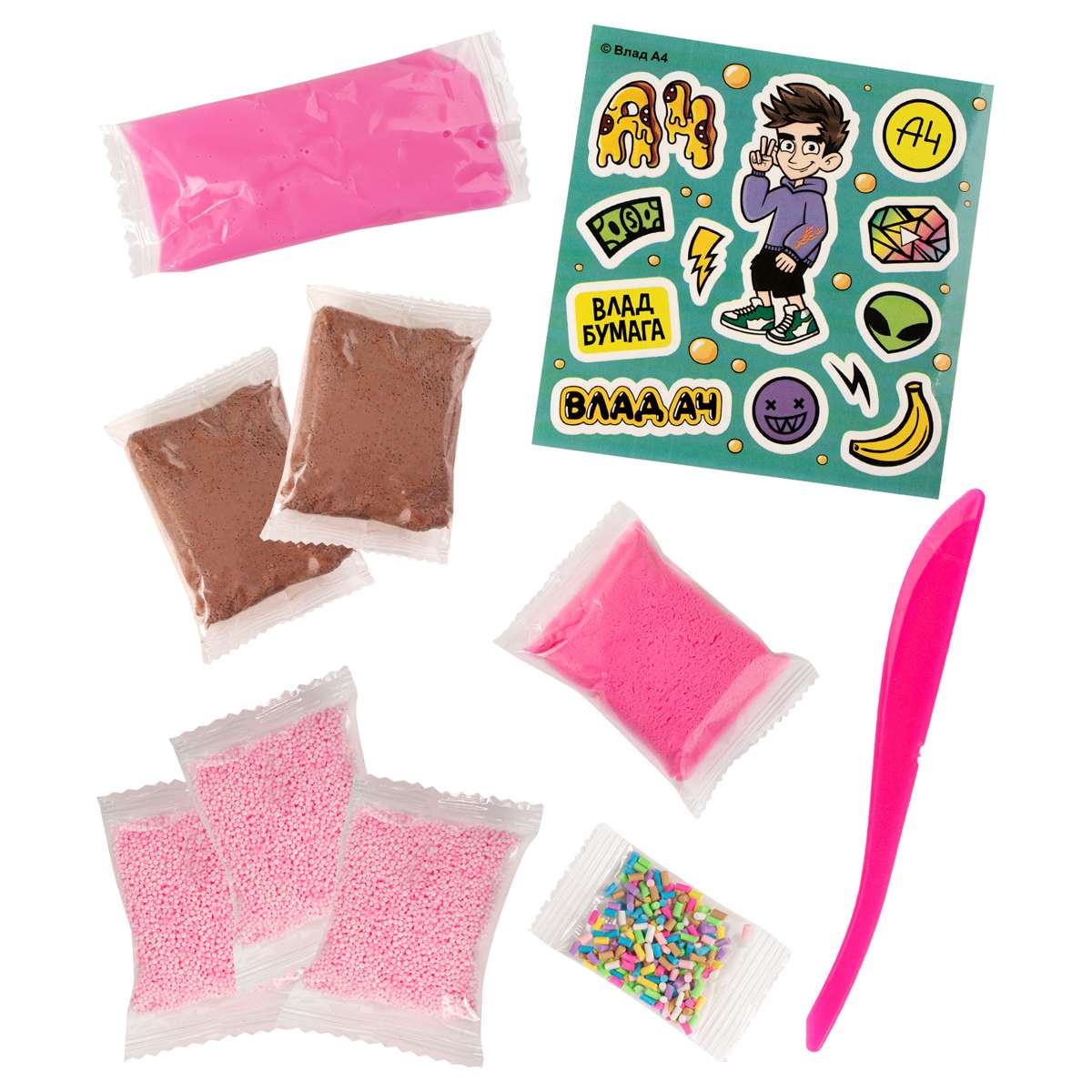 Слайм Slime Лаборатория Пранк Влад А4 "Десерт пончик", 130г