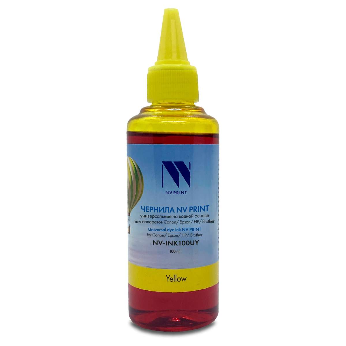Чернила совм. NV Print универсальные на водной основе для Сanon, Epson, НР, Brother (100 ml) Yellow 