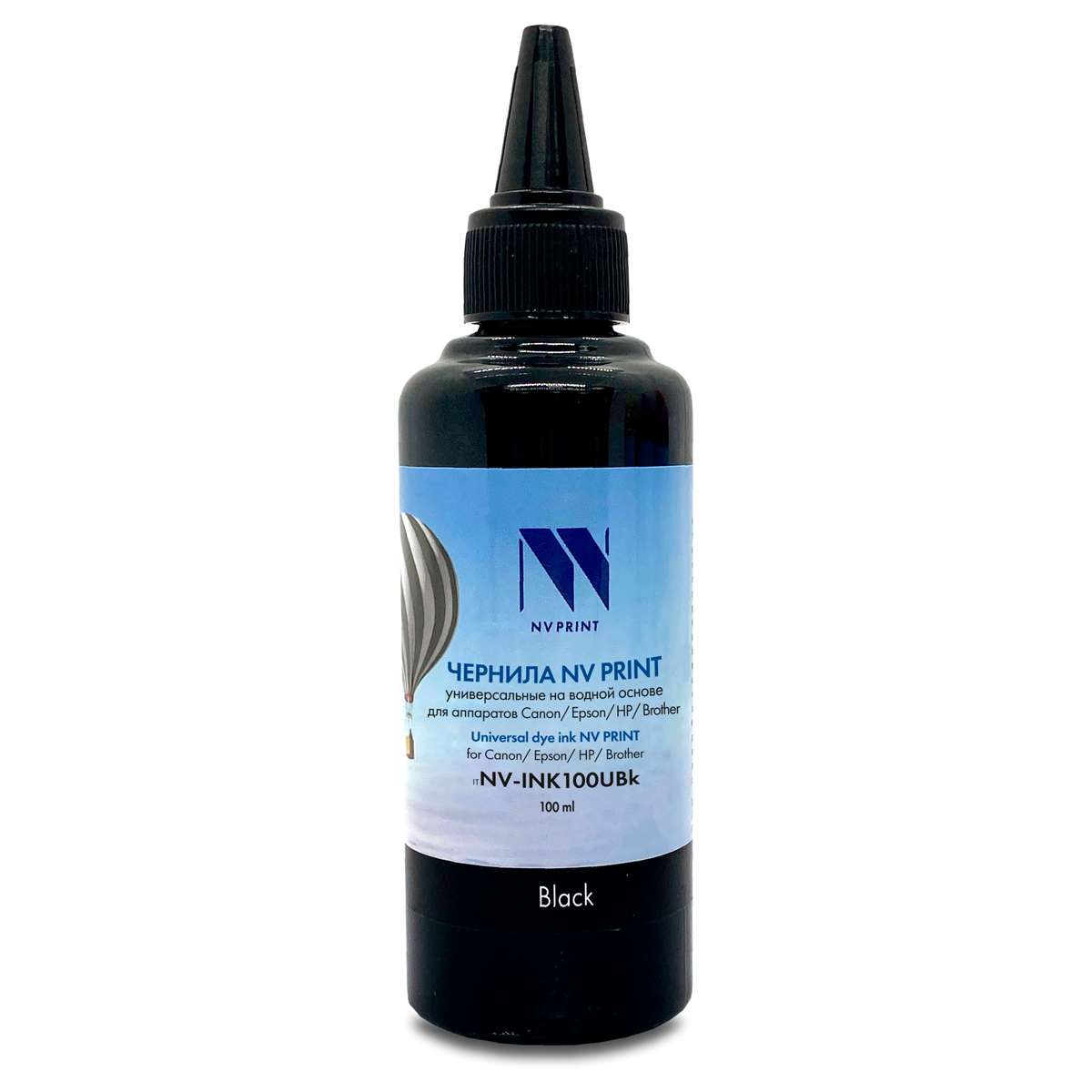 Чернила совм. NV Print универсальные на водной основе для Сanon, Epson, НР, Brother (100 ml) Black с