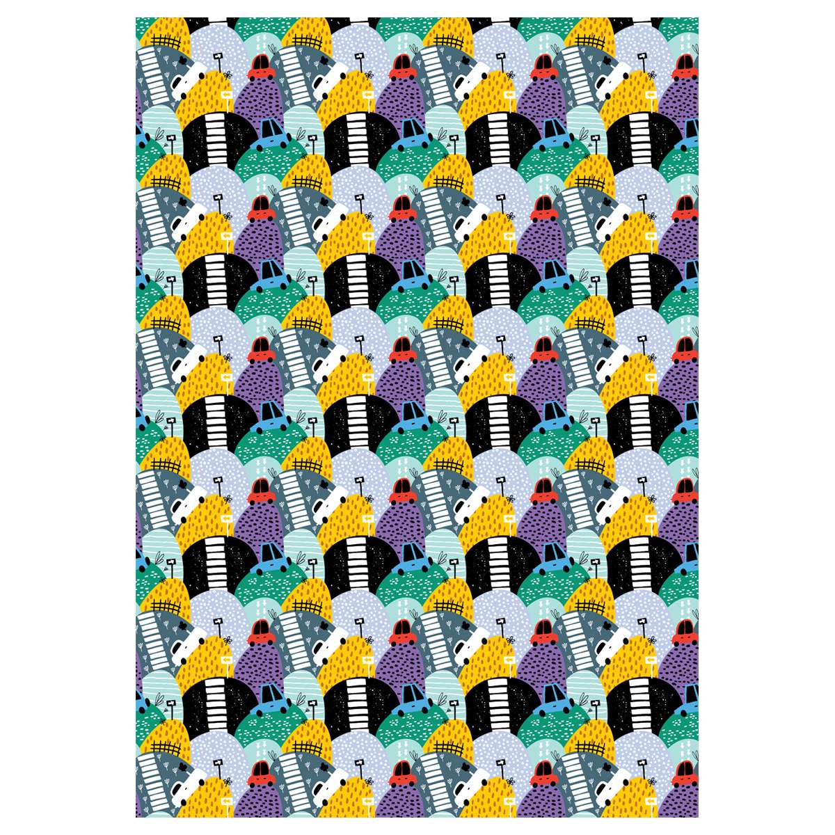 Упаковочная бумага глянц. 70*100см, MESHU "Cars", 80 г/м2, ассорти, 5 дизайнов