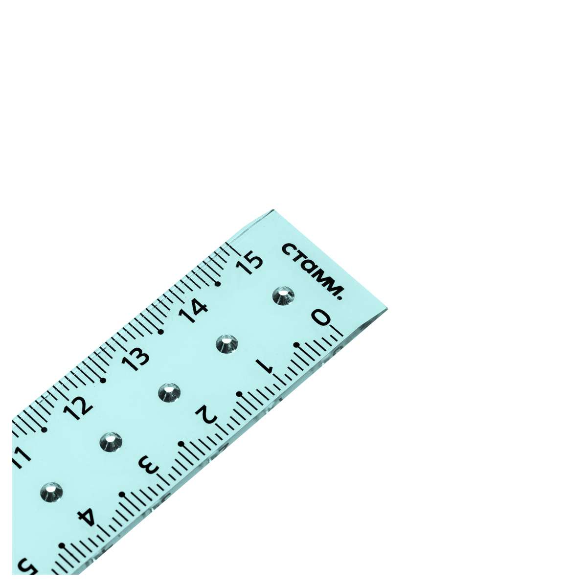 Линейка-циркуль 15см СТАММ, пластиковая, прозрачная, неоновые цвета, ассорти, европодвес