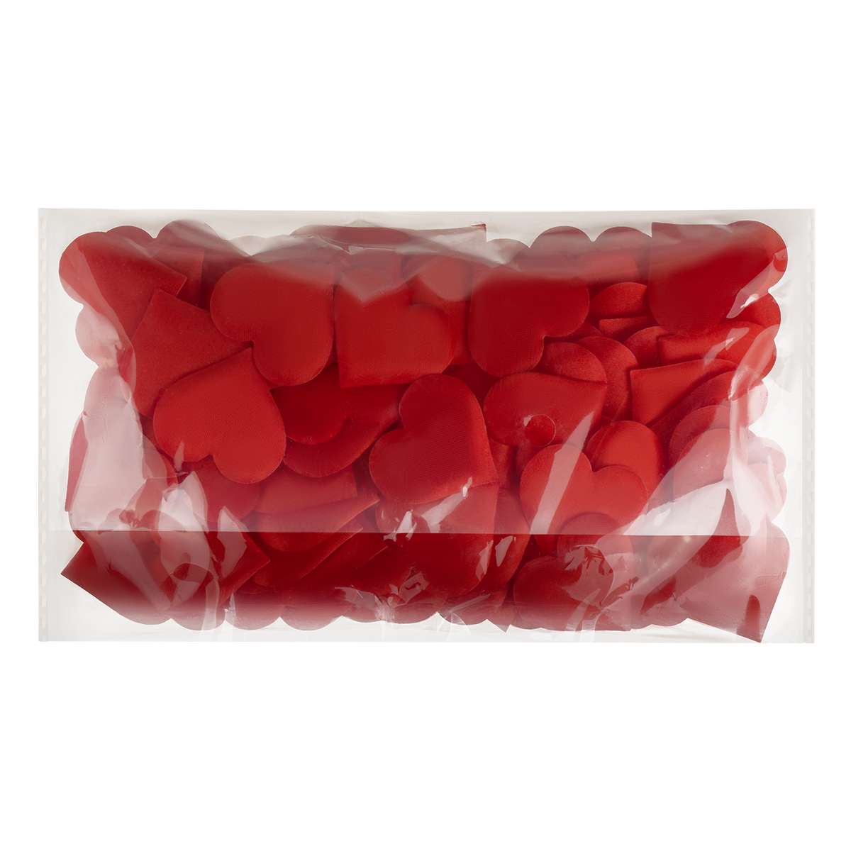 Наполнитель для подарков, 3см, "Red hearts", MESHU, 100шт., красный