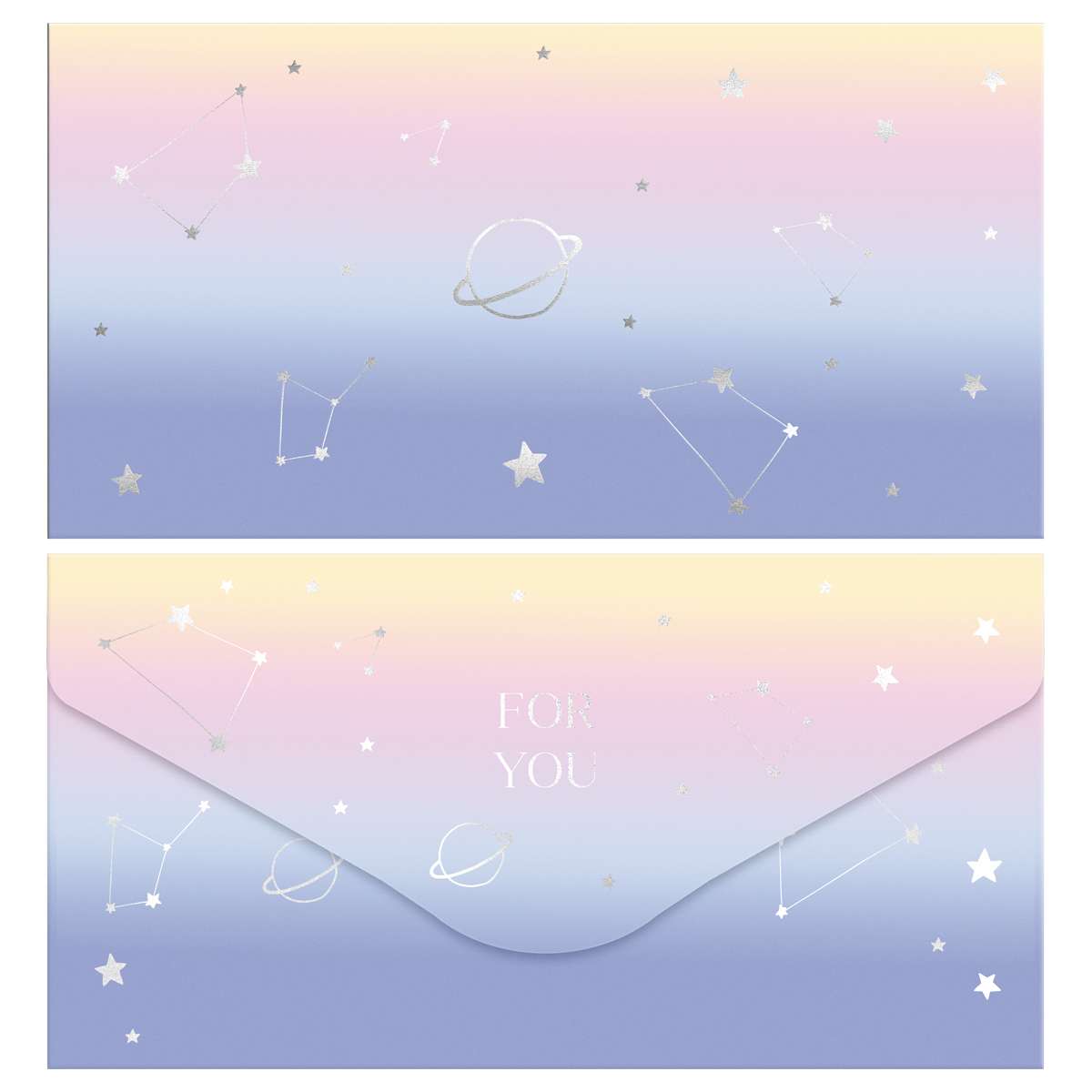 Конверт для денег MESHU "Universe" 85*164мм, матовая ламинация, фольга