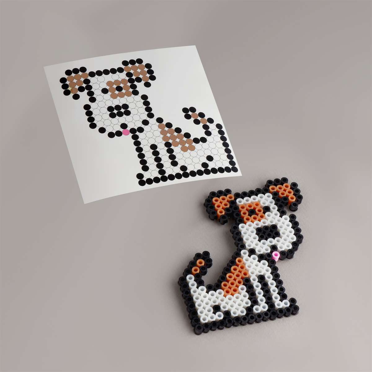 Термомозаика ТРИ СОВЫ "Любимые собачки", набор инструментов и аксессуаров, трафареты, картонная коро