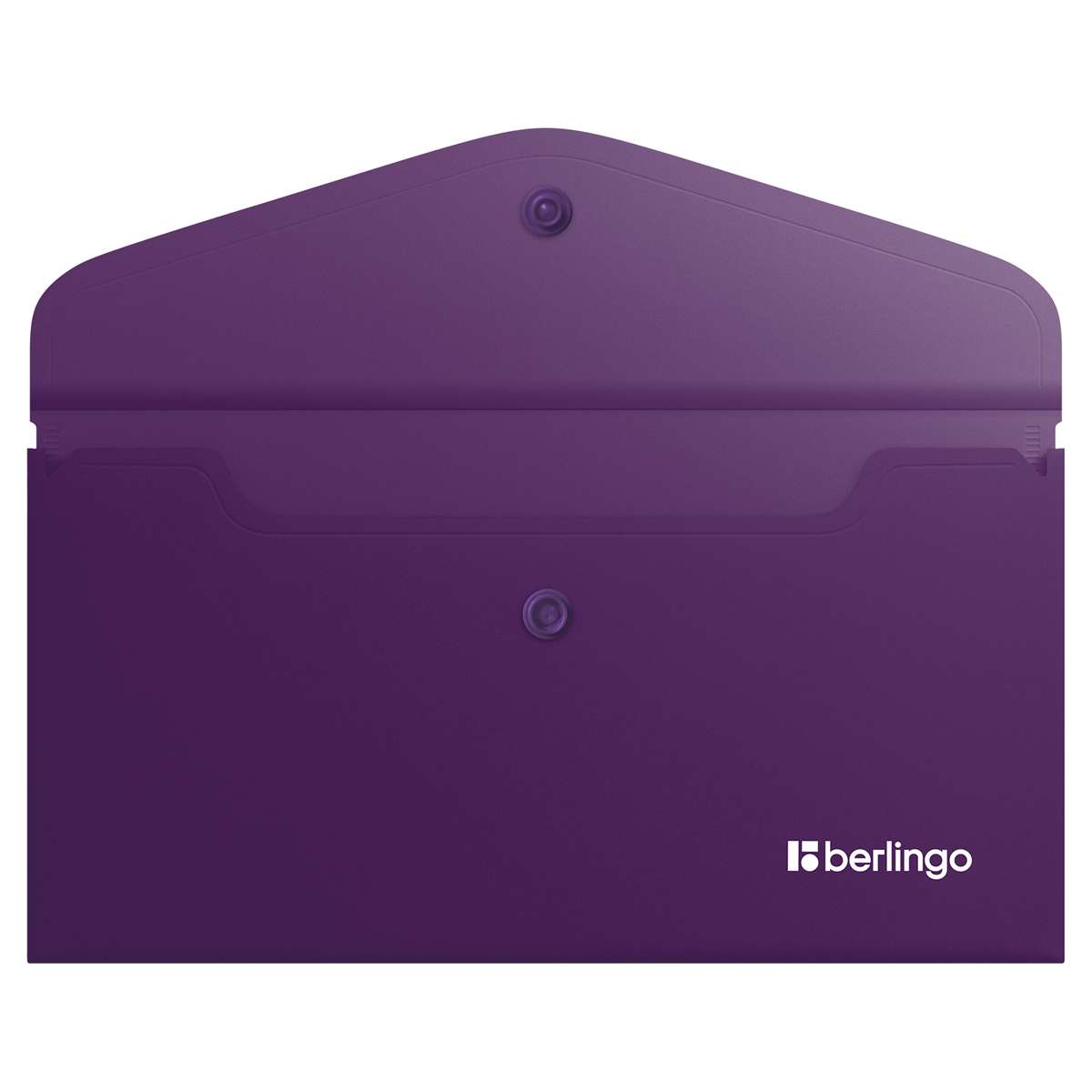 Папка-конверт на кнопке Berlingo "Soft Touch", C6, 200мкм, софт-тач, фиолетовая