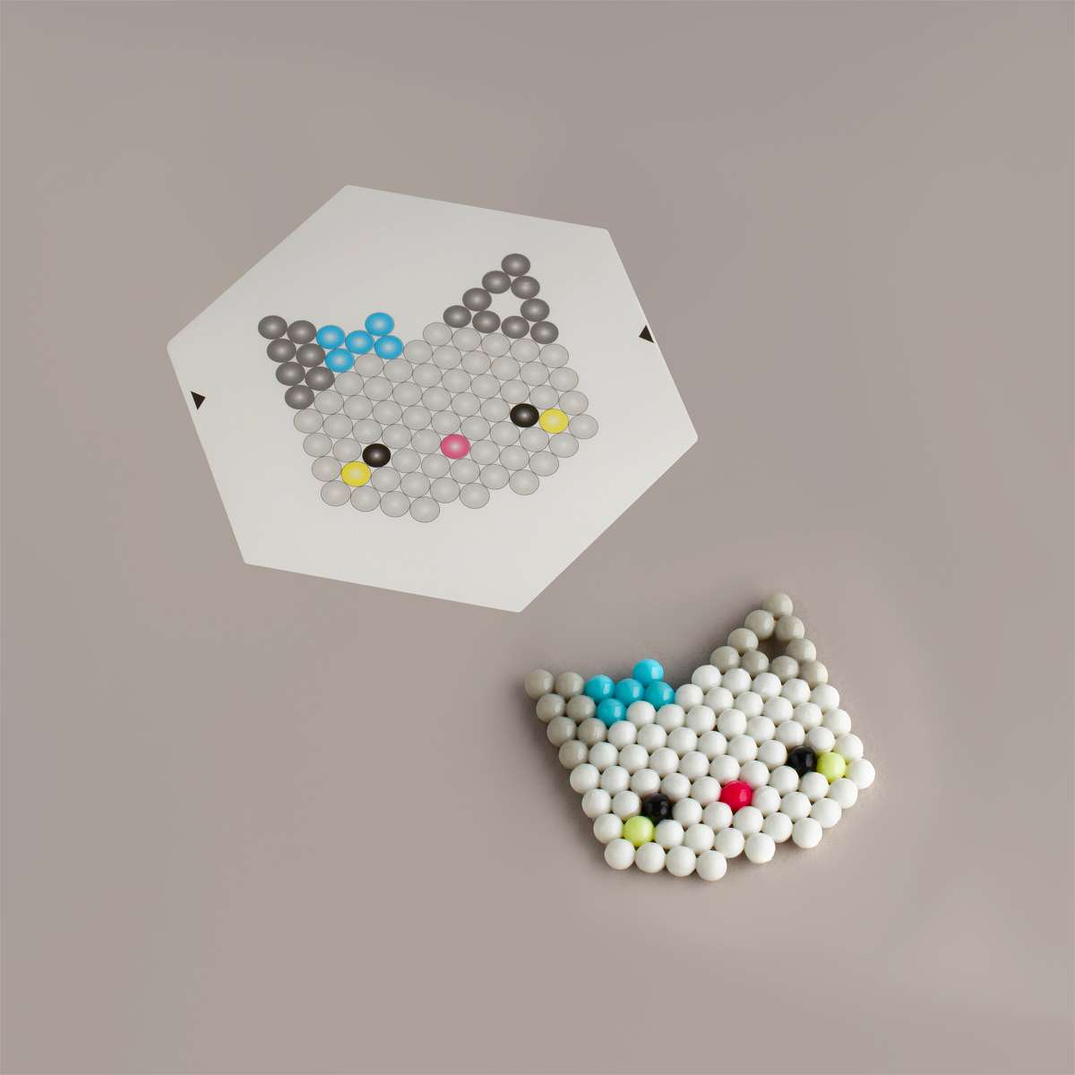 Аквамозаика ТРИ СОВЫ "Котенок", набор инструментов, трафареты, картонная коробка 12*12см