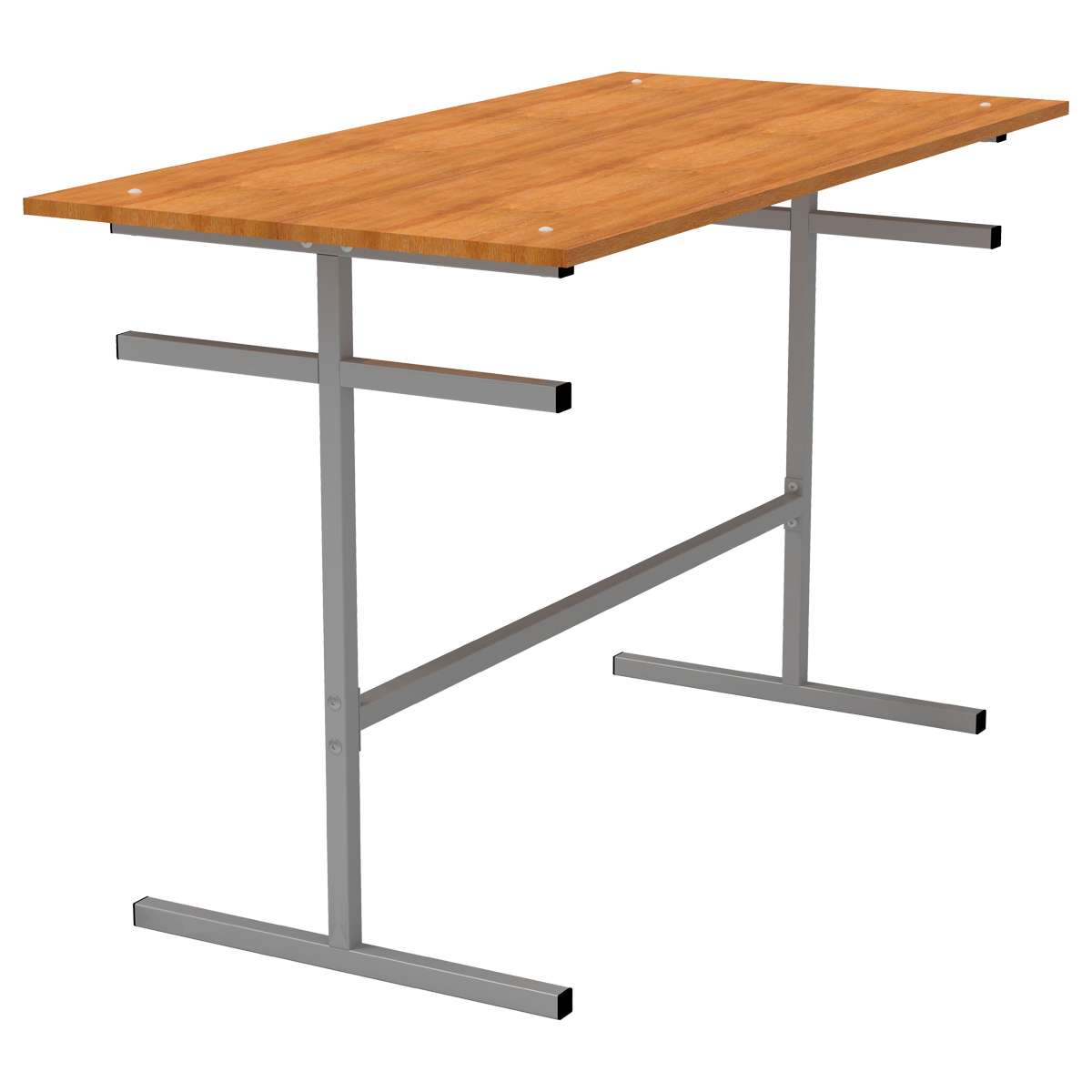 Стол обеденный под скамью Титан ССТ, 6-местный, 1500*600*760, каркас серый, столешница ЛДСП бук (ПОД