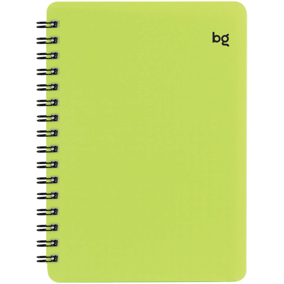 Записная книжка А6 60л. на гребне BG "Neon", салатовая пластиковая обложка, тиснение фольгой