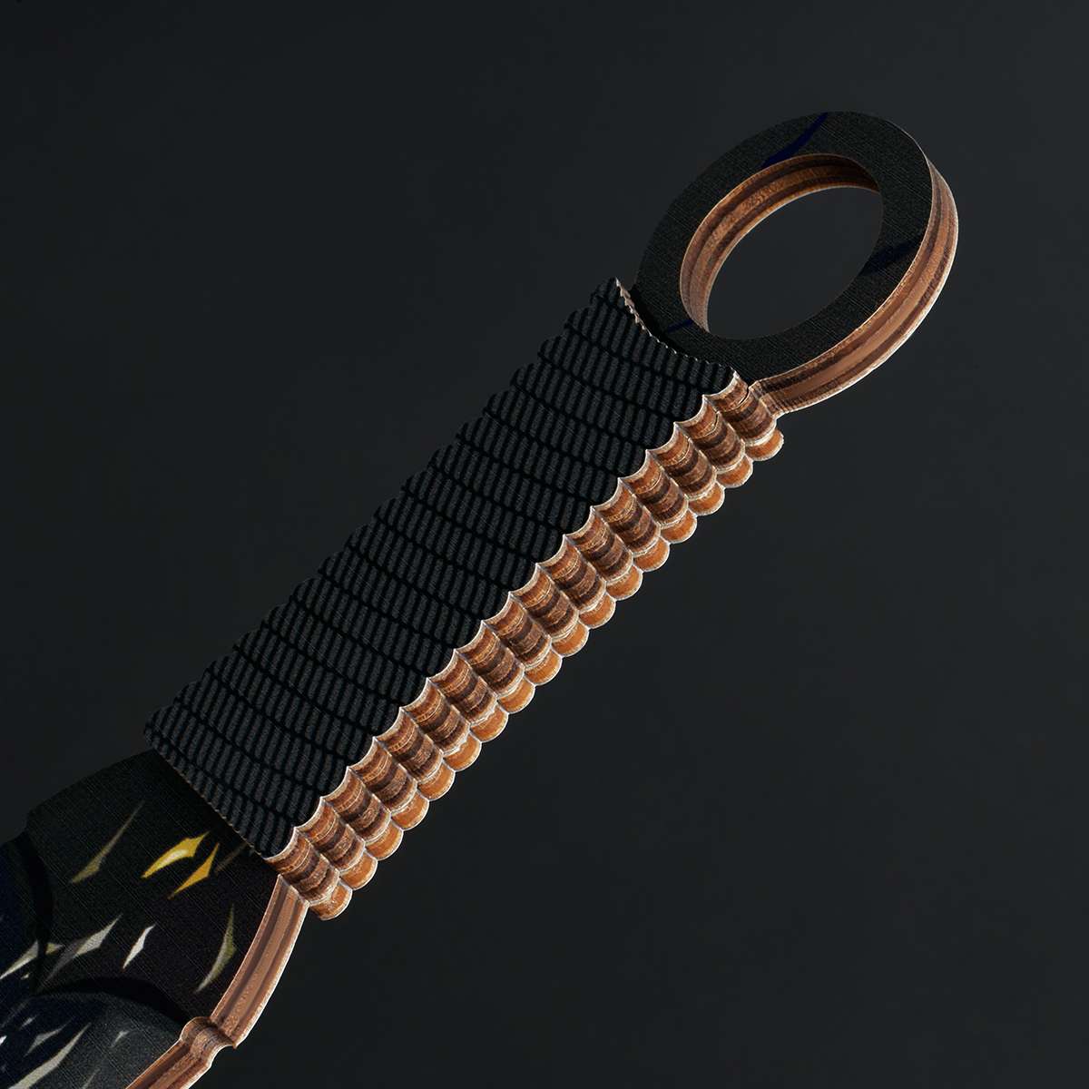 Нож деревянный ТРИ СОВЫ Кунай, "Радиация", пакет с европодвесом