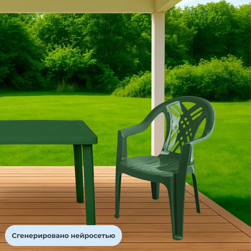 Кресло пластиковое SPG_ №6 Престиж-2,темно- зеленое