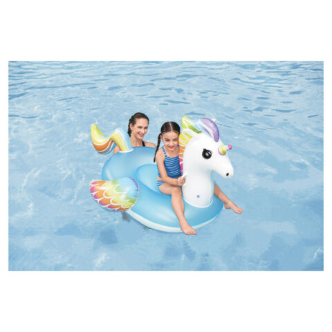 Надувная игрушка-наездник "Единорог" с ручками, 155x119 см, от 3 лет, до 45 кг, BESTWAY, 41114