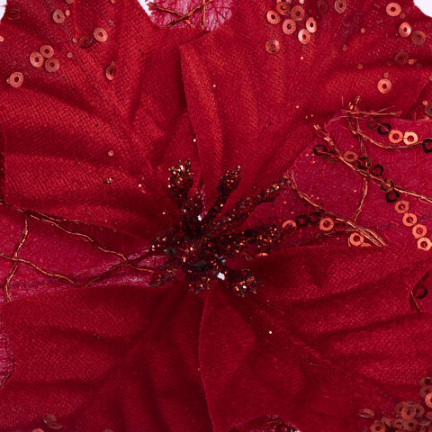 Украшение елочное 1 шт., "Цветок", диаметр 22 см, длина 20 см, ассорти 3 дизайна, ЗОЛОТАЯ СКАЗКА, 59