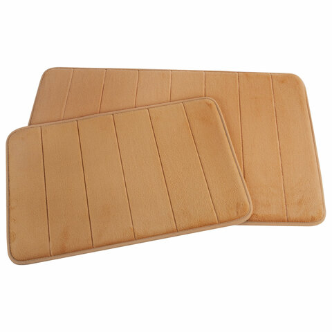 Комплект ковриков MEMORY EFFECT для ванной 50х80 см и туалета 40х60 см, персиковый, LAIMA HOME, 6084