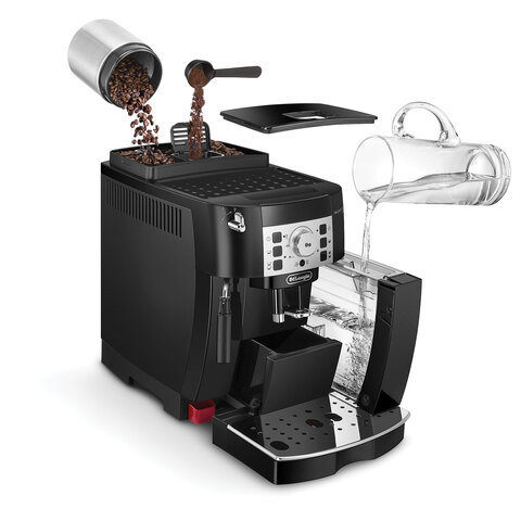Кофемашина DELONGHI Magnifica S ECAM 22.110.B, 1450 Вт, объем 1,8 л, ручной капучинатор, черная, EСA