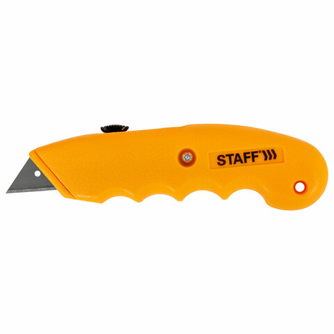 Нож универсальный мощный STAFF PRO, автофиксатор с 3 положениями, ABS-пластик, 238733