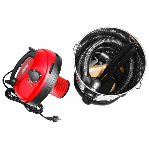 Пылесос хозяйственный ЗУБР ПУ-30-1400, 1400 Вт, сухая/влажная уборка, сила всасывания 300 Вт, бак 30