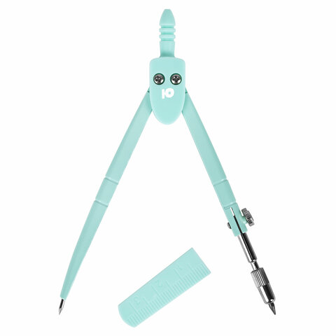 Циркуль ЮНЛАНДИЯ 120 мм, металлический, пастельные цвета ассорти, защитный колпачок, пластиковый пен