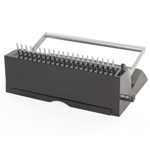 Переплетная машина для пластиковой пружины BRAUBERG B12, пробивает до 12 листов, сшивает до 450 лист