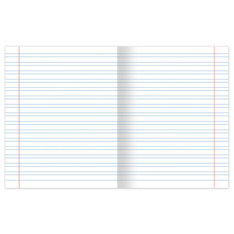 Тетрадь ЗЕЛЁНАЯ обложка 12 л., узкая линия с полями, офсет, "ПЗБМ", 19964