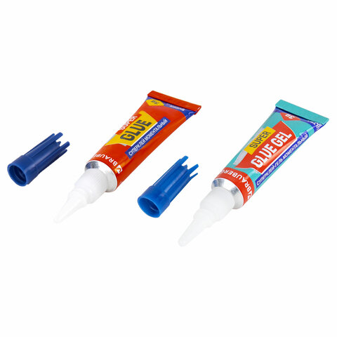 Клей-Гель моментальный 3 шт. по 3 г + Суперклей 3 шт. по 3 г, НАБОР 6 тюбиков, BRAUBERG EXTRA, 60810