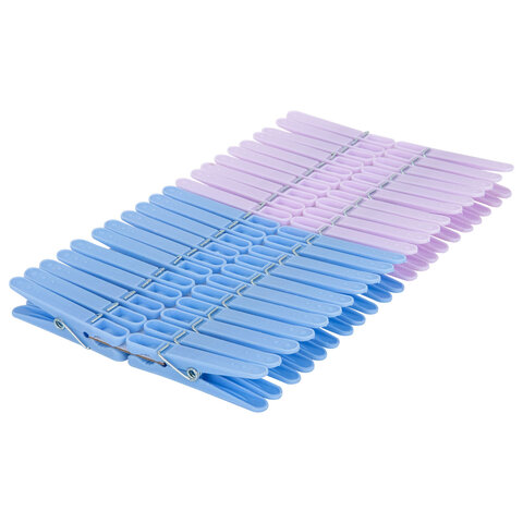 Прищепки бельевые 6,8 см, КОМПЛЕКТ 42 штуки, пластик, ассорти, PRIMILA COMPACT, 700521