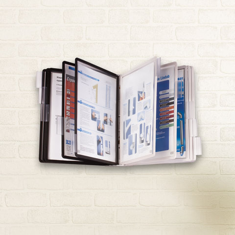 Демосистема настенная на 10 панелей, 5 черных и 5 серых панелей, DURABLE (Германия) "SHERPA", 5631-2