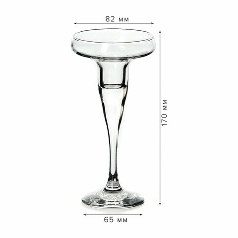 Подсвечник, 170 мм, КОМПЛЕКТ 2 штуки, стекло, PASABAHCE "БЕЙЗИК", фирменная подарочная упаковка, 440