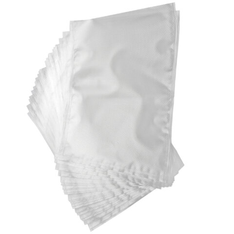 Пакеты для вакуумного упаковщика рифленые 20х30 см, КОМПЛЕКТ 50 шт., SONNEN, максимальный вакуум