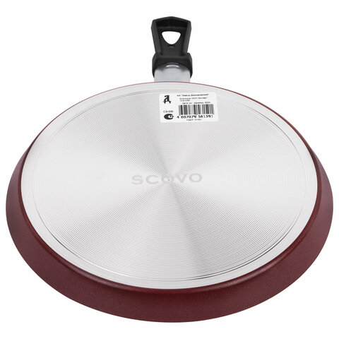 Сковорода блинная 22 см антипригарное покрытие, длинная ручка, SCOVO "Expert", СЭ-039