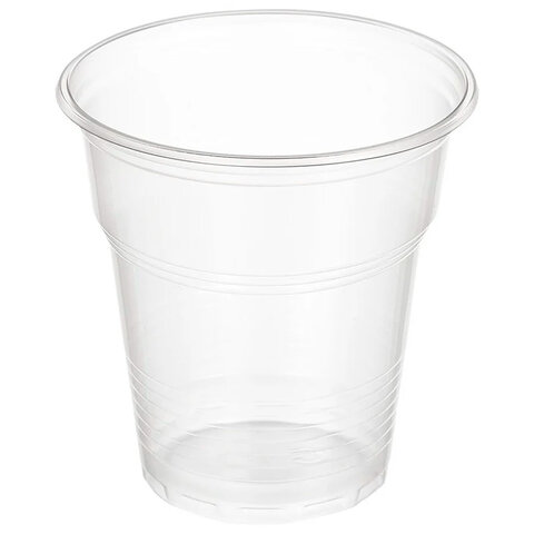 Стакан одноразовый 100 мл, ПЛОТНЫЙ, пластиковый ПП, прозрачный, КОМПЛЕКТ 100 шт, 608258