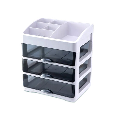 Органайзер для хранения косметики, канцтоваров, мелочей ТРЕХУРОВНЕВЫЙ 31,5x27,7x21 см, DASWERK