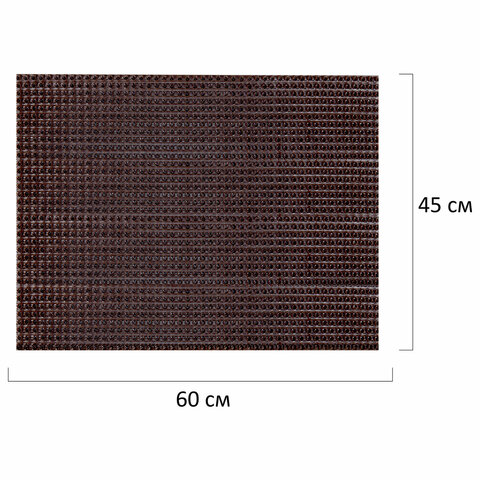 Коврик придверный 45х60 см, ВЕНГЕ пластиковый грязезащитный толщина 10 мм, "ТРАВКА", PRIMILA, 701064