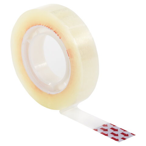 Клейкие ленты 12 мм х 33 м канцелярские BRAUBERG, КОМПЛЕКТ 4 шт., прозрачные, гарантированная длина,