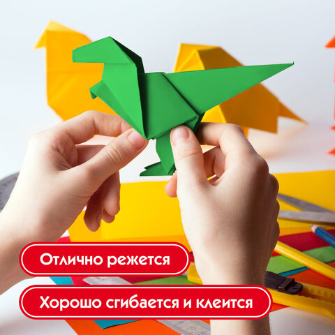 Цветная бумага А4 2-сторонняя газетная, 8 листов, 8 цветов, на скобе, ПИФАГОР, 200х283 мм, "Тигрёнок