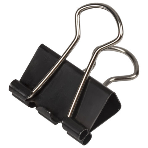 Зажимы для бумаг STAFF "EVERYDAY", КОМПЛЕКТ 12 шт., 19 мм, на 60 листов, черные, картонная коробка, 