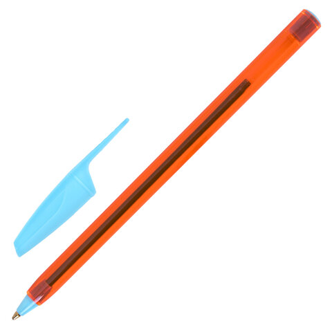 Ручки шариковые BRAUBERG X-30 ORANGE, КОМПЛЕКТ 12 шт., СИНИЕ, пишущий узел 1 мм, линия письма 0,5 мм