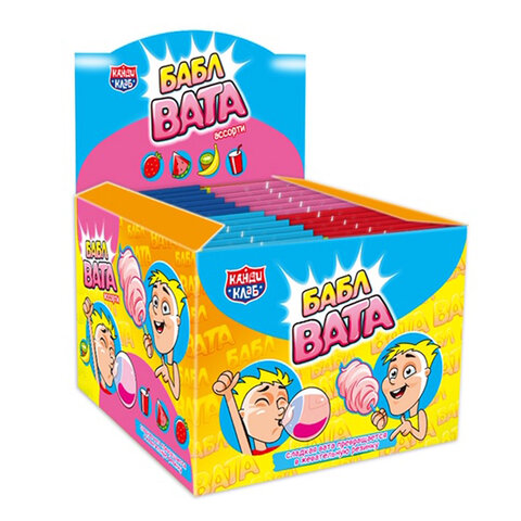 Жевательная резинка сладкая вата "БАБЛ ВАТА" ассорти, 5 г, КАНДИ КЛАБ, GUM020