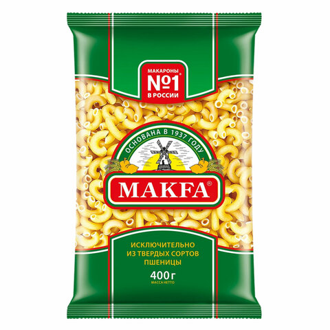 Макароны МАКФА Рожки гладкие "Ригатоны", 400 г, 16698