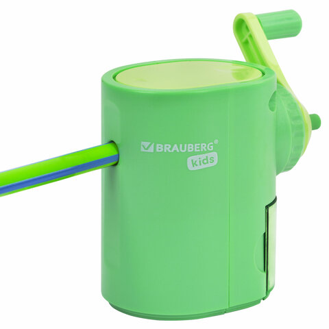 Точилка механическая BRAUBERG KIDS, для простых и цветных карандашей, цвет корпуса ассорти, 272006