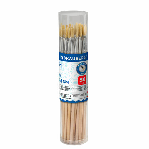 Кисть BRAUBERG щетина, плоская, №4, 200882