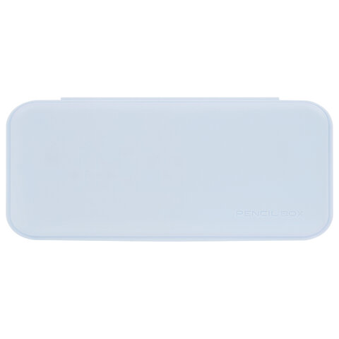 Пенал пластиковый BRAUBERG, пастельный голубой, С НАКЛЕЙКАМИ, 21х9х3 см, 272272