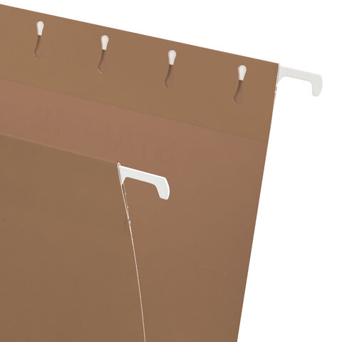 Подвесные папки А4 (350х240 мм) до 80 л., КОМПЛЕКТ 10 шт., крафт-картон, STAFF, 270932