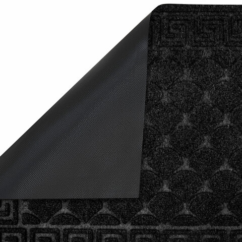 Коврик придверный 40х60 см, ЧЕРНЫЙ, грязезащитный, 430 г/м2, фактурный рисунок ЧЕШУЙКИ, ЛЮБАША, 7010